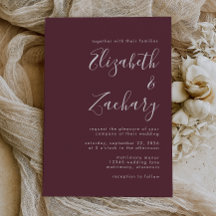 Moderne Script Burgundy Wedding
