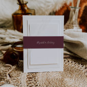 Moderne Script Burgundy Wedding Einladungsbanderole