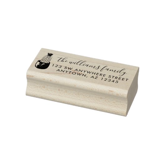 Moderne Script Cactus Planter Rücksendeadresse Gummistempel (Stempel)