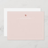 Moderne Script Calligrafy Rose Gold Herznotenwagen Mitteilungskarte (Vorne/Hinten)