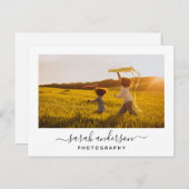 Moderne Script Calligraphy Foto Business Card Postkarte (Vorne/Hinten)