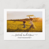 Moderne Script Calligraphy Foto Business Card Postkarte (Vorderseite)