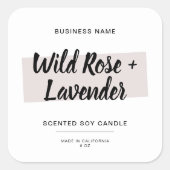 Moderne Script Candles Packing Square Sticker (Vorderseite)