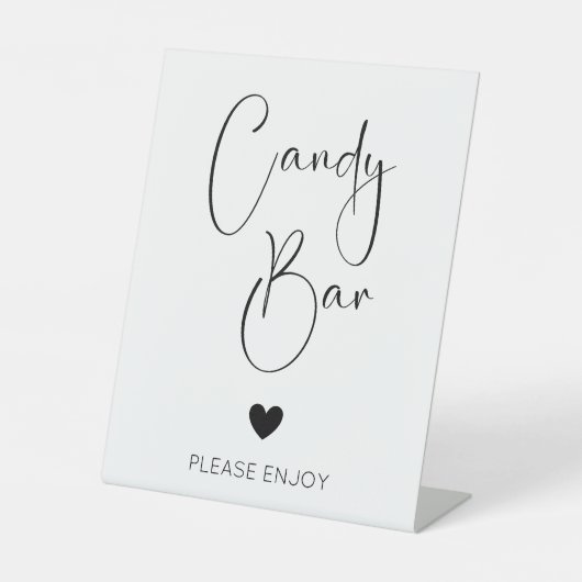 Moderne Script Candy Bar Baby Dusche Sockelschild (Vorderseite)