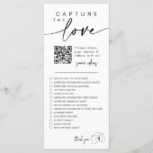 Moderne Script Capture Die Liebe QR CODE Card Menükarte (Vorderseite)