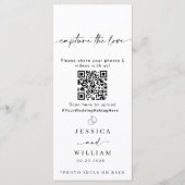 Moderne Script Capture Die Liebe QR CODE Card Menükarte (Vorderseite)