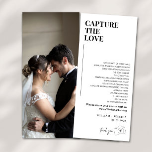 Moderne Script Capture Die Liebe QR CODE Card Menükarte