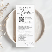 Moderne Script Capture Die Liebe QR CODE Card Menükarte