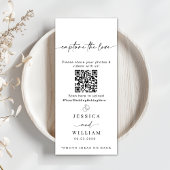 Moderne Script Capture Die Liebe QR CODE Card Menükarte