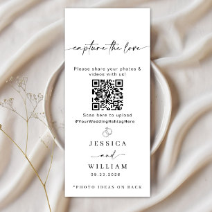 Moderne Script Capture Die Liebe QR CODE Card Menükarte