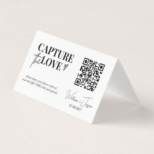 Moderne Script Capture Die QR-Liebe-Code-Karte (Vorderseite)