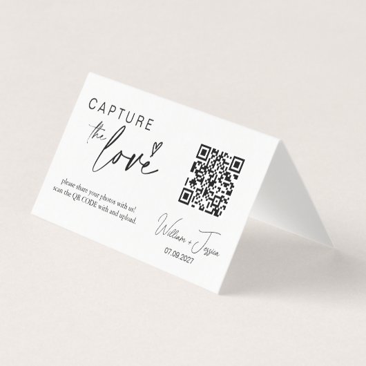 Moderne Script Capture Die QR-Liebe-Code-Karte (Vorderseite)