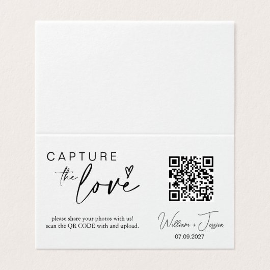 Moderne Script Capture Die QR-Liebe-Code-Karte (Außenseite Aufgefaltet)
