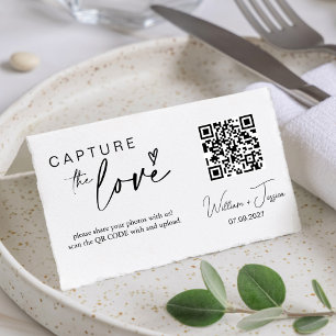 Moderne Script Capture Die QR-Liebe-Code-Karte