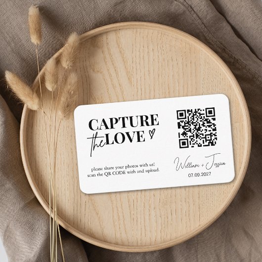 Moderne Script Capture Die QR-Liebe-Code-Karte Begleitkarte