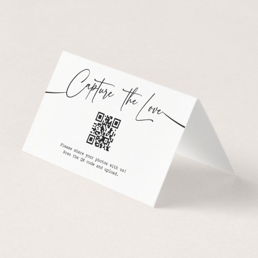 Moderne Script Capture the Liebe QR code Folded Ca (Vorderseite)