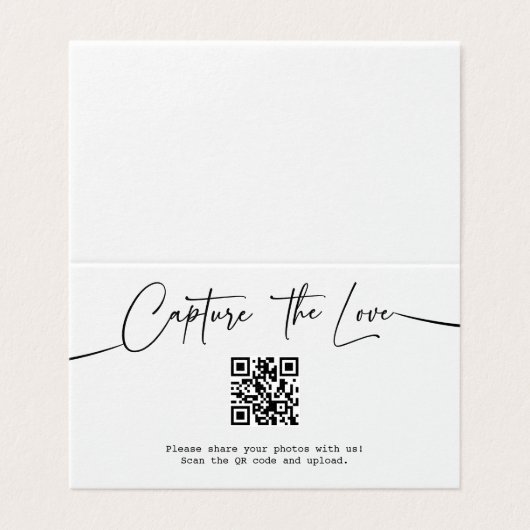 Moderne Script Capture the Liebe QR code Folded Ca (Außenseite Aufgefaltet)
