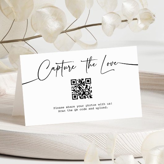 Moderne Script Capture the Liebe QR code Folded Ca