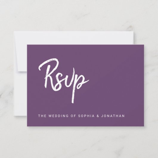 Moderne Script Cassis | Wahl zum Hochzeitsessen RSVP Karte (Vorderseite)