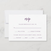 Moderne Script Cassis | Wahl zum Hochzeitsessen RSVP Karte (Rückseite)