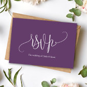 Moderne Script Cassis Wedding Meal Choice RSVP Car Einladung