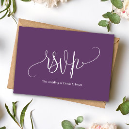 Moderne Script Cassis Wedding Meal Choice RSVP Car Einladung
