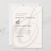 Moderne Script Champagne Ampersand Hochzeit Einladung (Vorderseite)
