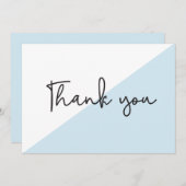 Moderne Script Chic Baby Dusche Vielen Dank Einladung (Vorne/Hinten)