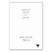 Moderne Script Chicken Menu Option-Platzkarten Tischnummer (Vorderseite)