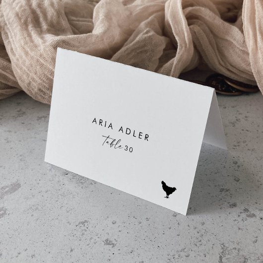 Moderne Script Chicken Menu Option-Platzkarten Tischnummer