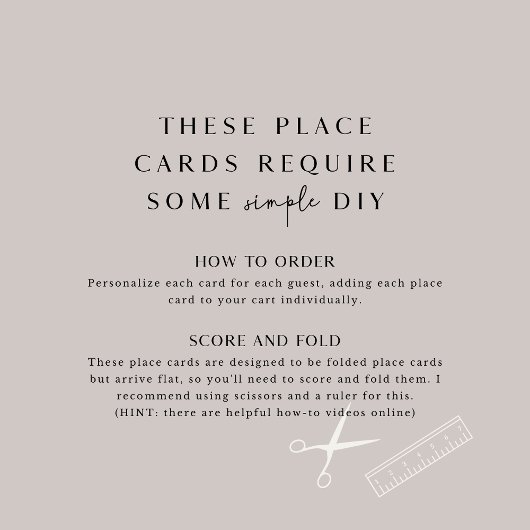 Moderne Script Chicken Menu Option-Platzkarten Tischnummer