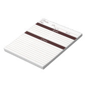 Moderne Script Chocolate Brown Mix Rezepte Notizblock (Rotiert)