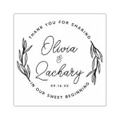 Moderne Script Circular Wedding Vielen Dank Gummistempel (Prägung)