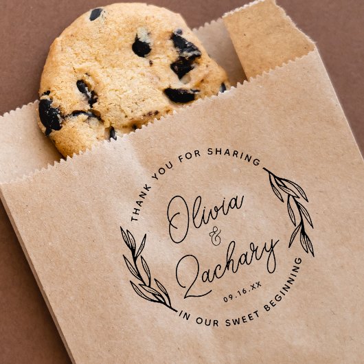 Moderne Script Circular Wedding Vielen Dank Gummistempel