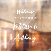 Moderne Script Couple Names Wedding Willkommen Fensteraufkleber (Blatt 2)