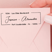 Moderne Script Couple Wedding Rücksendeadresse Permastempel