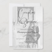 Moderne Script Couples Dusche Foto Einladung (Vorderseite)