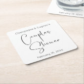 Moderne Script Couples Dusche Rechteckiger Pappuntersetzer (angewinkelt)