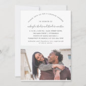 Moderne Script Couples Dusche Rose Rosa Foto Einladung (Vorderseite)