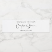 Moderne Script Couples Dusche Wasserflaschenetikett (Einzelnes Label)