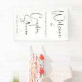 Moderne Script Couples Dusche Willkommen Banner (Insitu)