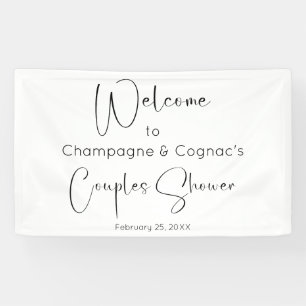 Moderne Script Couples Dusche Willkommen Banner