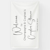 Moderne Script Couples Dusche Willkommen Banner (Vertikal)