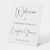 Moderne Script Couples Dusche Willkommen Sockelschild (Vorderseite)