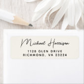 Moderne Script Cream Rücksendeadresse (Insitu)