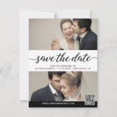 Moderne Script Custom Fotos Digitale Hochzeit Einladung (Vorderseite)