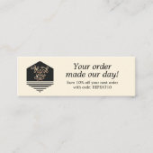 Moderne Script Custom Order Danke Card Mini Visitenkarte (Vorderseite)