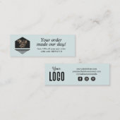 Moderne Script Custom Order Danke Card Mini Visitenkarte (Vorne/Hinten)