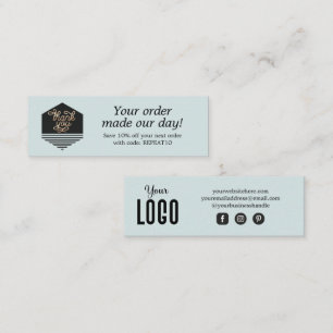Moderne Script Custom Order Danke Card Mini Visitenkarte
