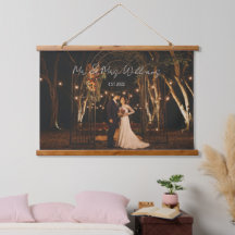 Moderne Script Custom Wedding Foto Wall